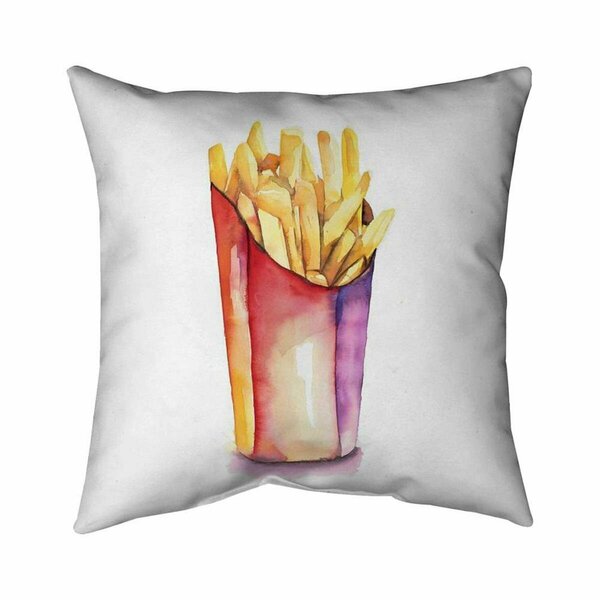 Begin Home Decor 26 x 26 in. Watercolor French Fries-Double Sided Print Indoor Pillow 5541-2626-GA96